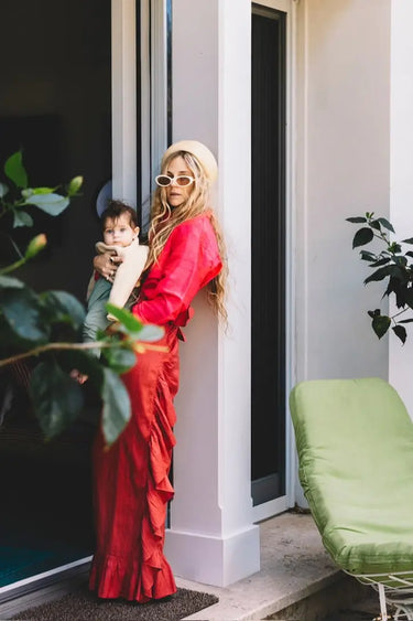 Ruffle Power Pareo™ | Silk Dupioni Coniglio Palm Beach