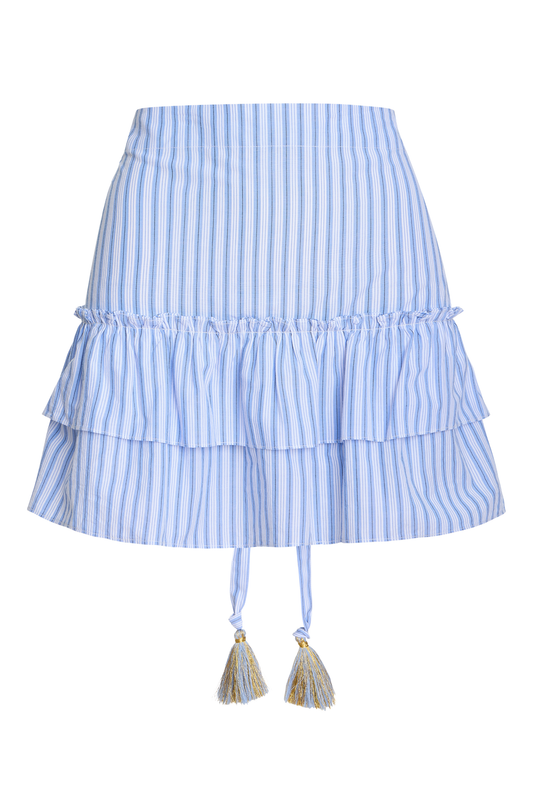 Cinch Back Mini Skirt | Yarn Dye Cotton