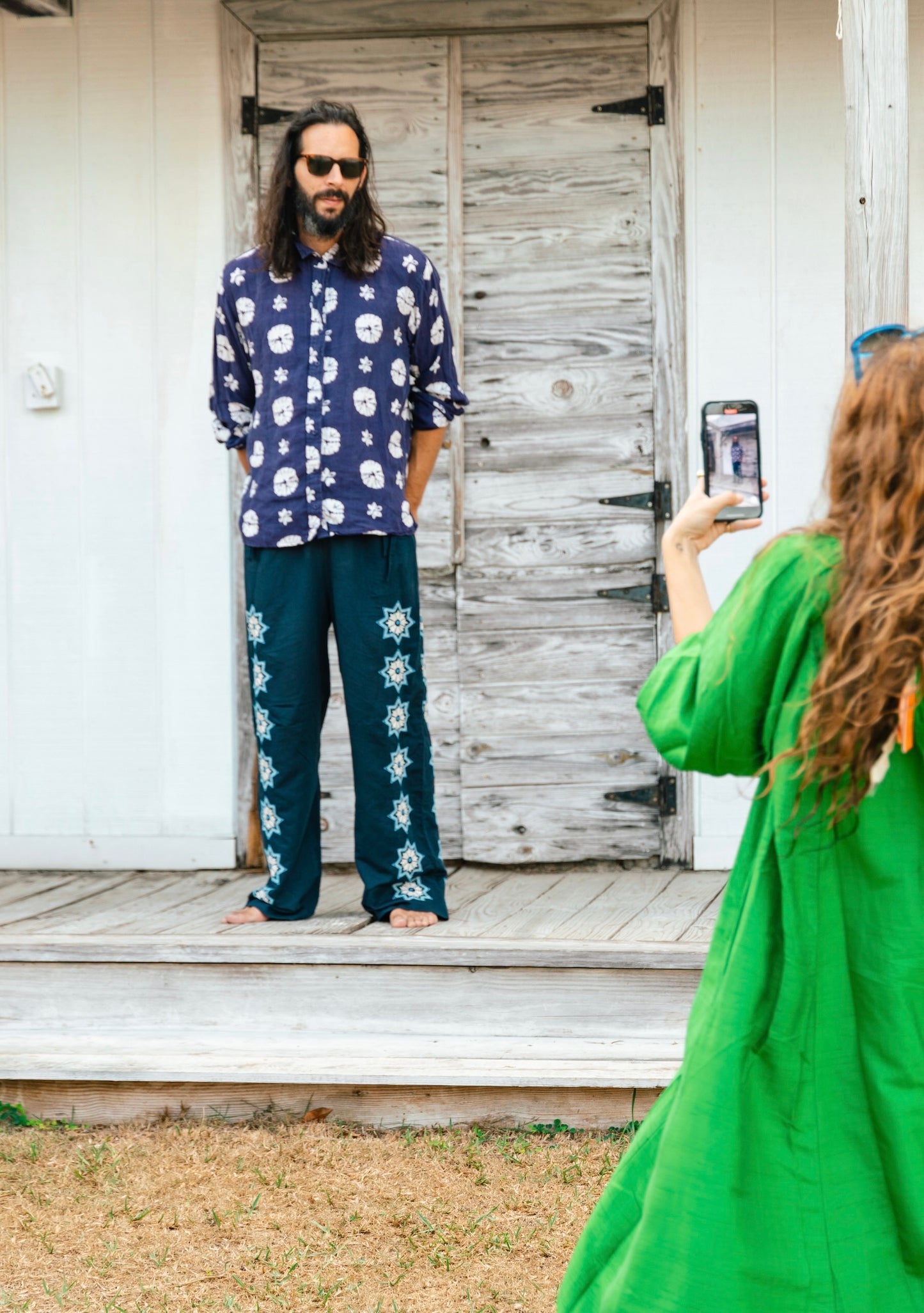 Embroidered Move and Groove Snap Pant