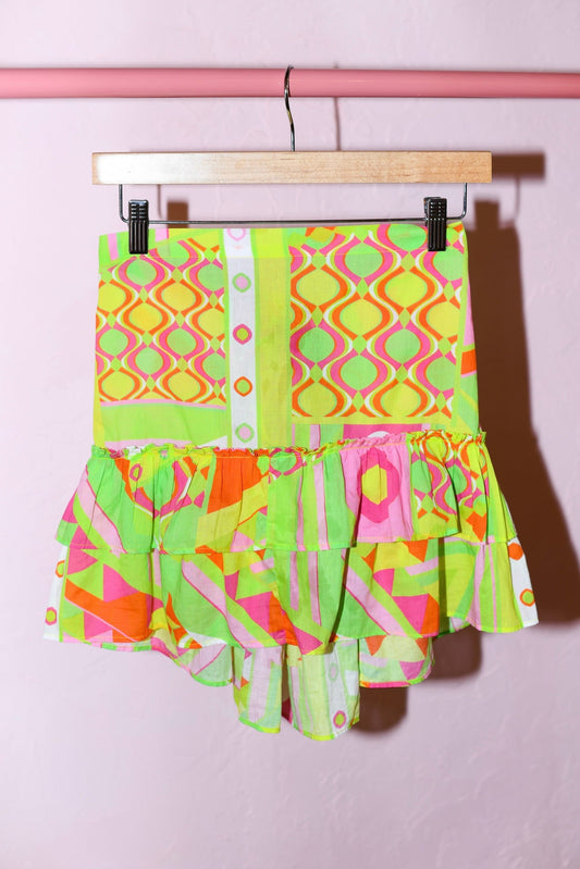 Cinch Back Mini Skirt | Cotton Voile PRISM