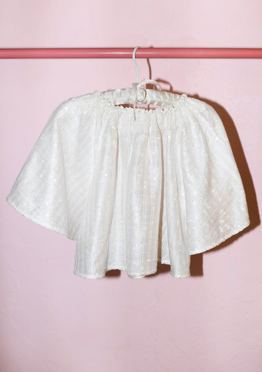 Flagler Crop Top | Embellished Silk Dupioni