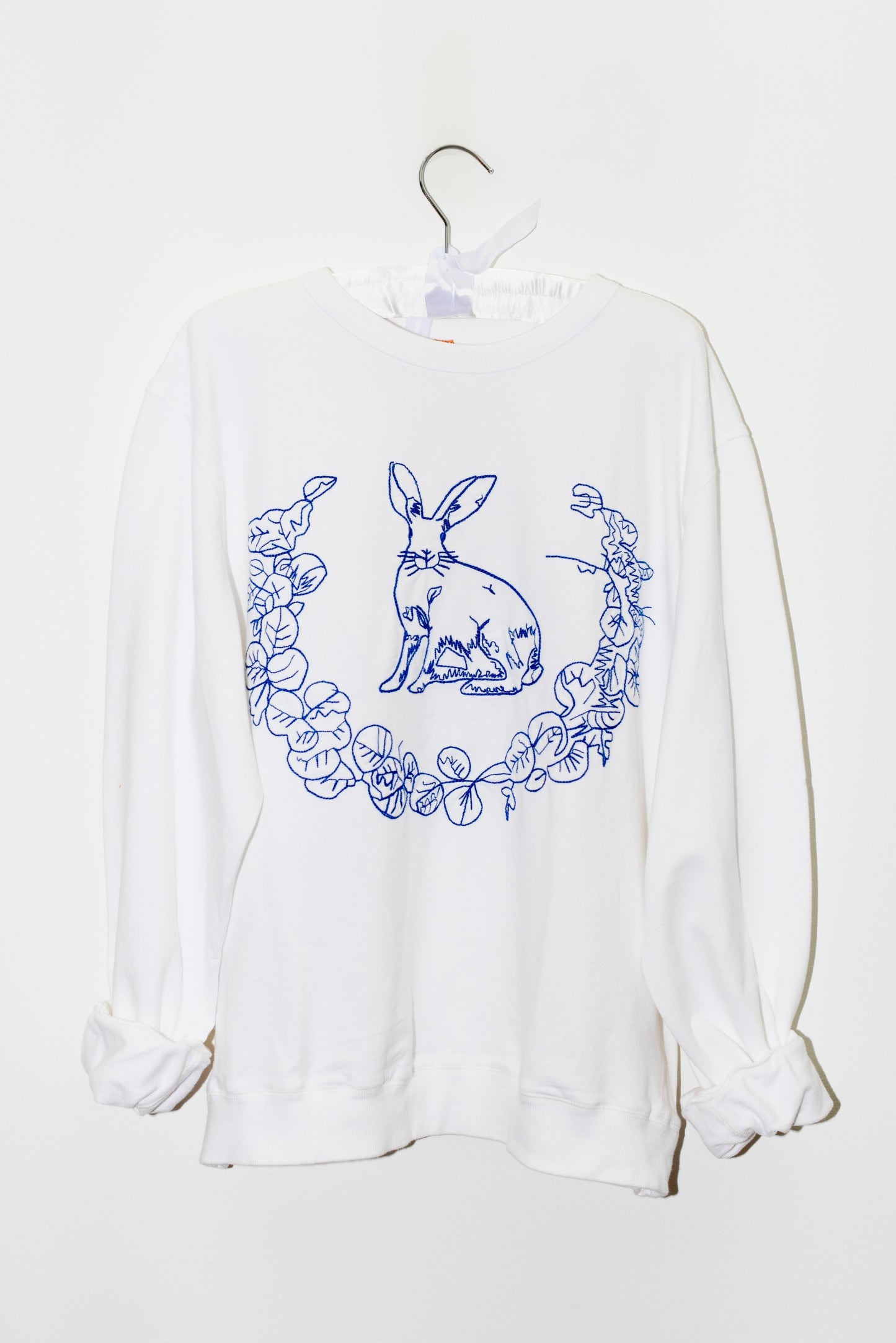 Embroidered Bunny Pullover | Cotton Terry