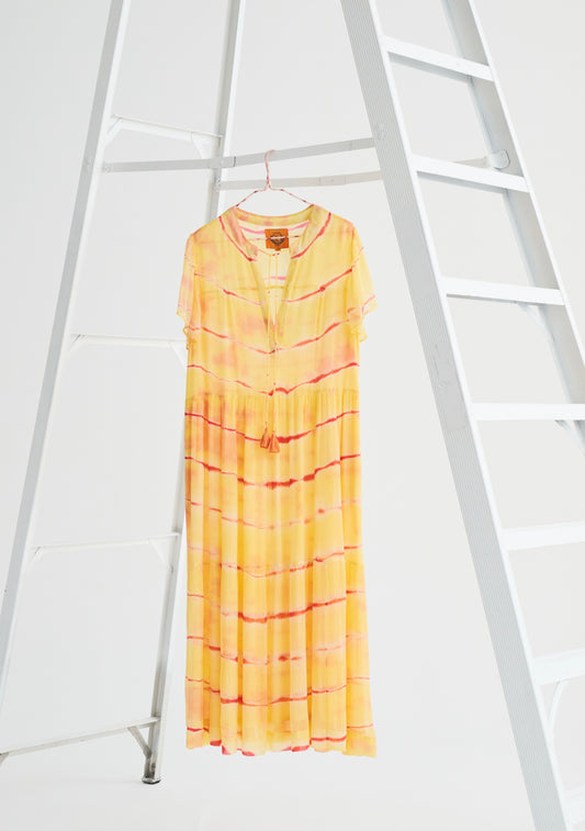 Tiered Midi Dress | Viscose Chiffon