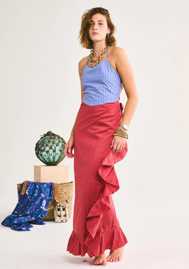 Ruffle Power Pareo™ | Silk Dupioni Coniglio Palm Beach