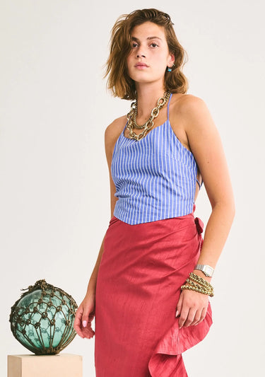 Reed Tie Top | Cotton Coniglio Palm Beach