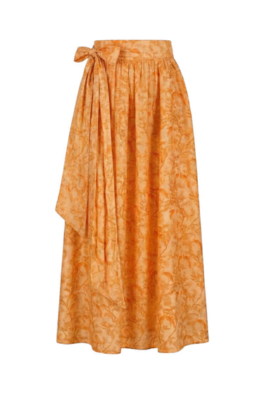 Hand Dye Atlantic Maxi Ball Skirt | Silk Dupioni