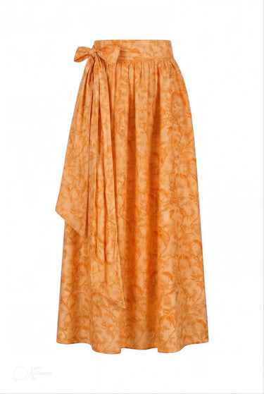 Hand Dye Atlantic Maxi Ball Skirt | Silk Dupioni