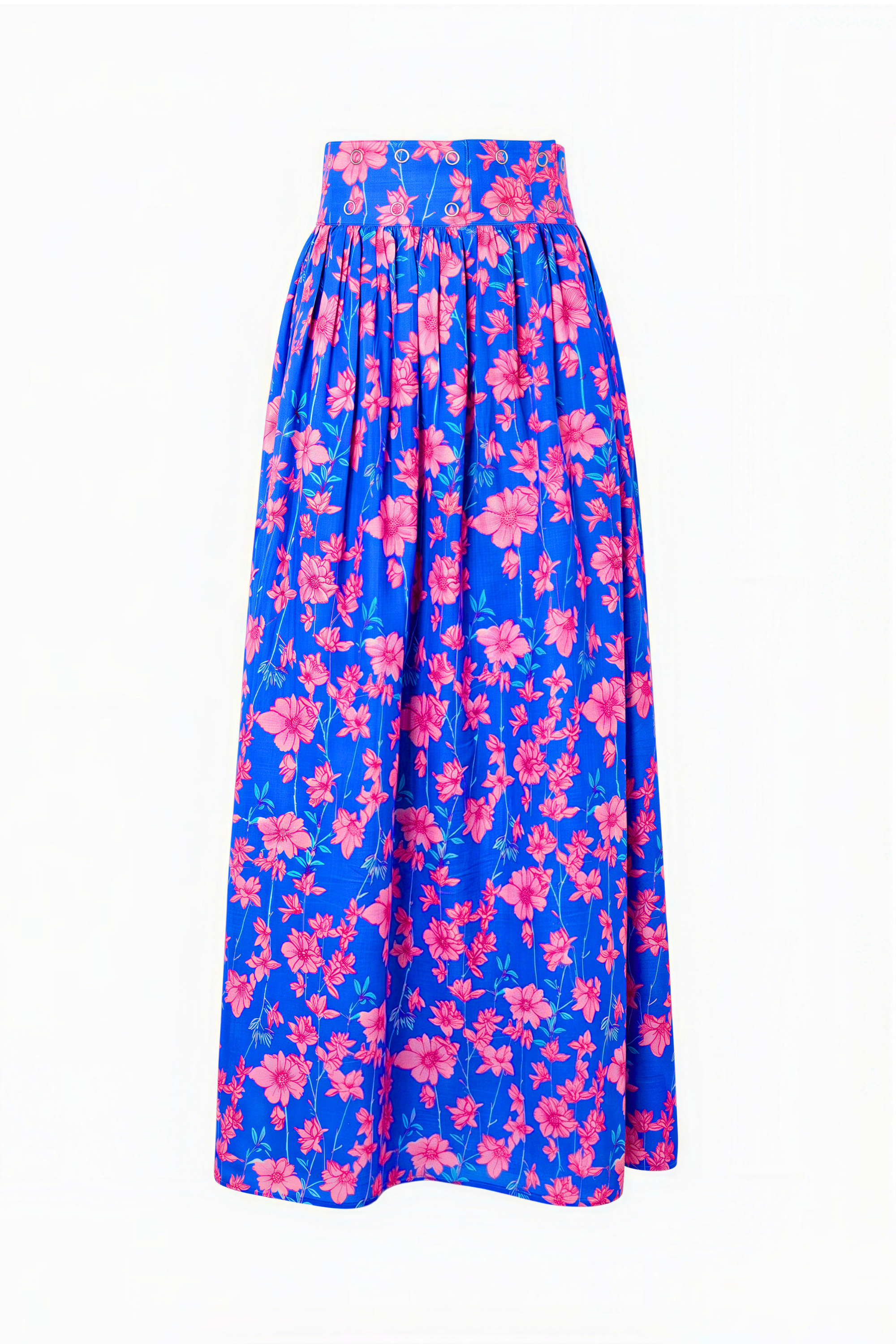 Shirred Maxi Snap Skirt | Silk Dupioni - Coniglio Palm Beach