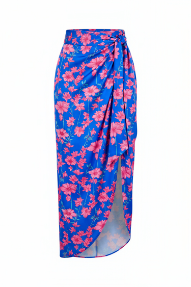Sloane Wrap Around Slit Midi Skirt | Silk Charmeuse Coniglio Palm Beach