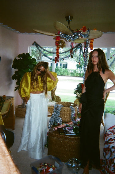 Cropped Shirred Half Placket Blouse | Brocade Coniglio Palm Beach