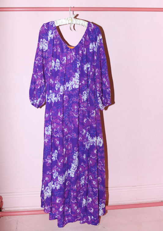 V Neck Maxi Dress | Crinkle Cotton