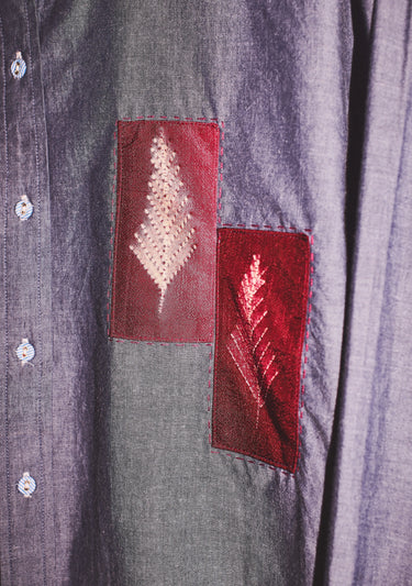 Classic Button Down | Chambray Embroidered Patch Coniglio Palm Beach