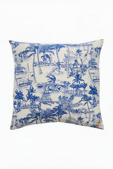 Reversible Throw Pillow | Cotton Percale Coniglio Palm Beach