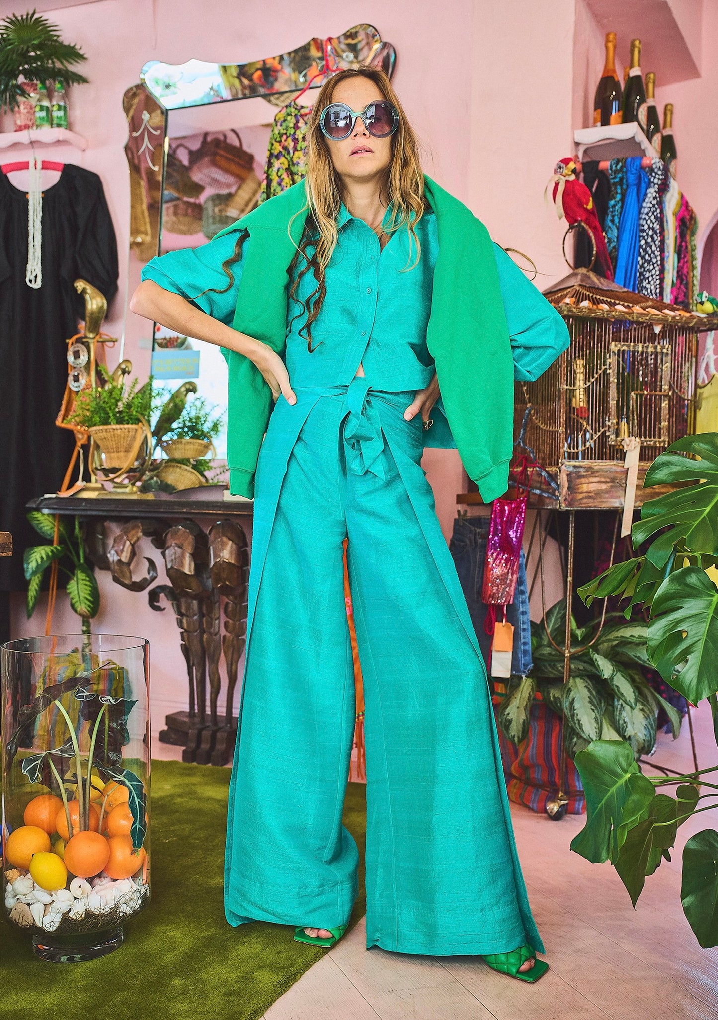 Two Panel Wrap Pant | Silk Dupioni
