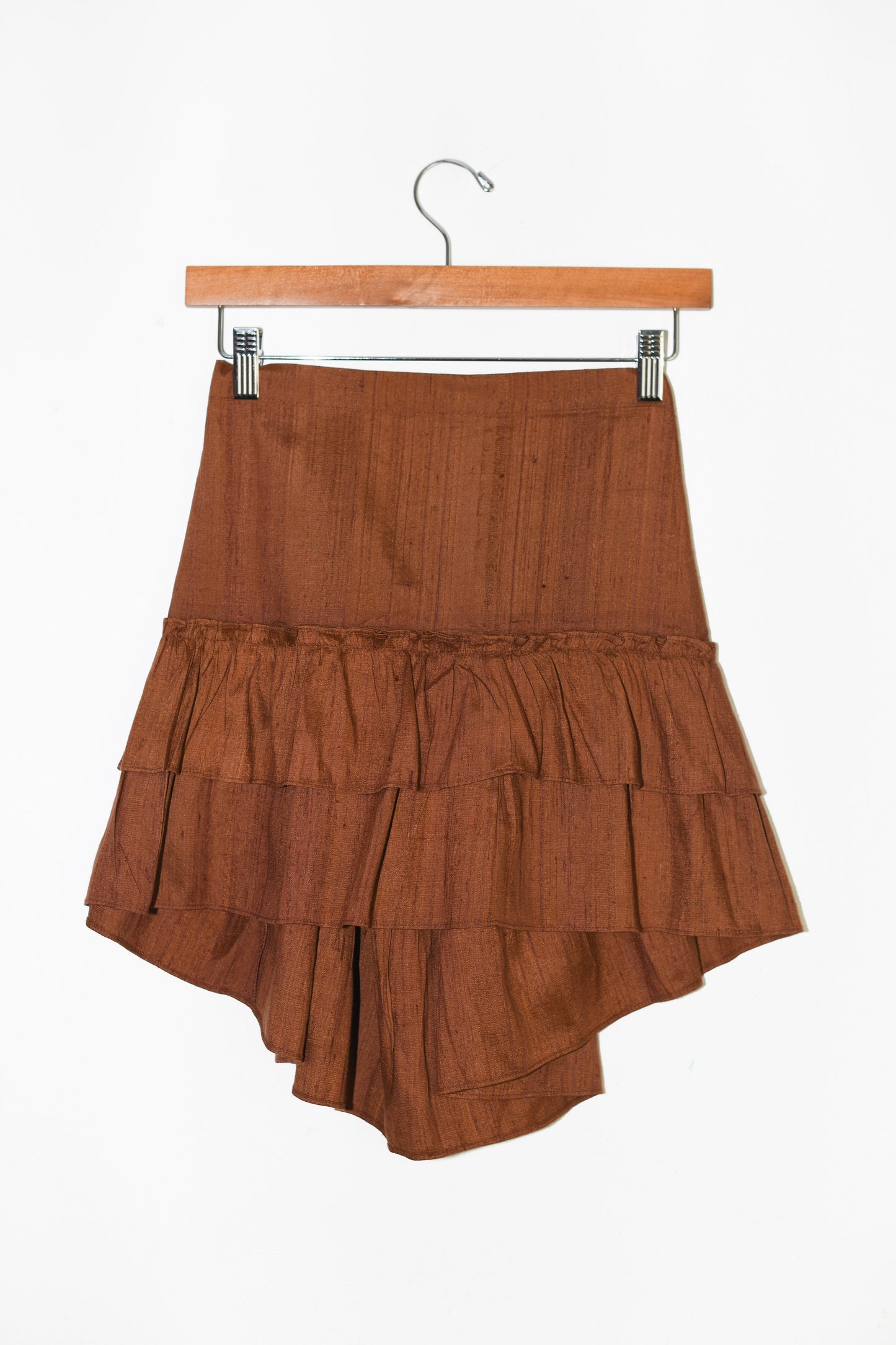 Cinch Back Mini Skirt | Silk Dupioni