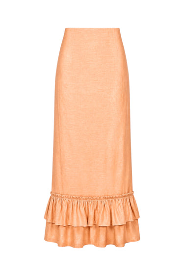 Gogo Cinch Back Midi Skirt | Silk Dupioni