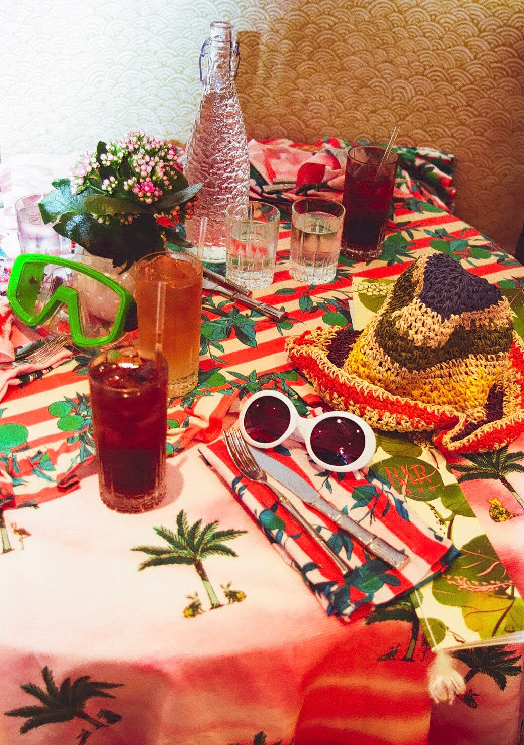 Standard Tablecloth | Petit Palm Colony Pink Tie Dye