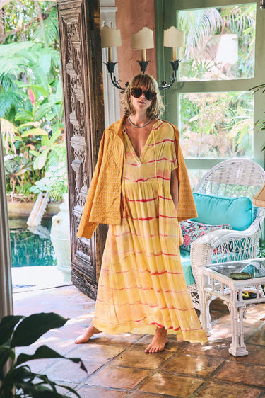Tiered Midi Dress | Viscose Chiffon Coniglio Palm Beach