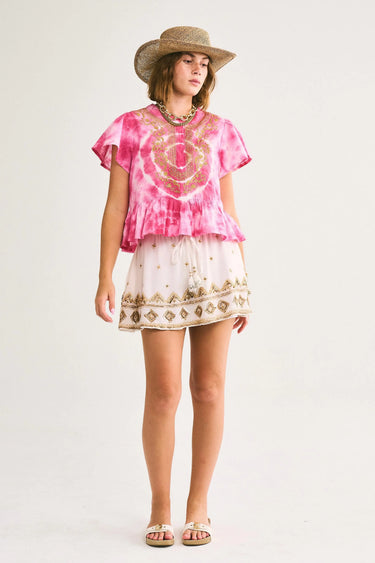 Swing Micro Mini Skirt | Silk Coniglio Palm Beach