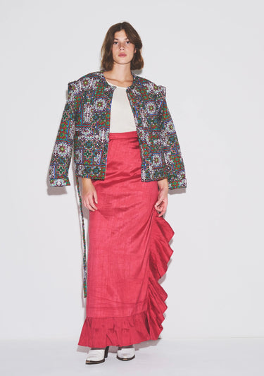 Ruffle Power Pareo™ | Silk Dupioni Coniglio Palm Beach
