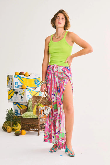 Two Panel Wrap Pant | Crinkle Cotton Coniglio Palm Beach
