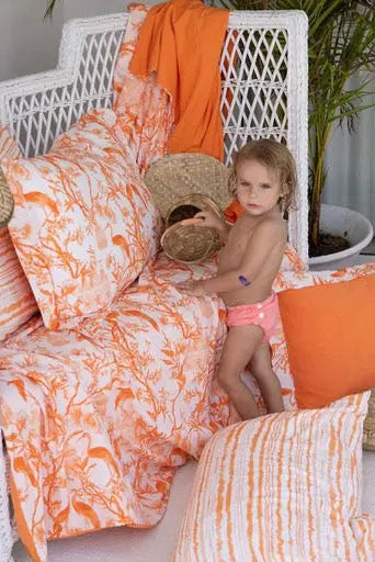 Queen Duvet + Sham Set | Cotton Percale Coniglio Palm Beach