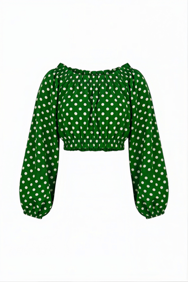 Long Sleeve Laurie Crop Top | Cotton Poplin