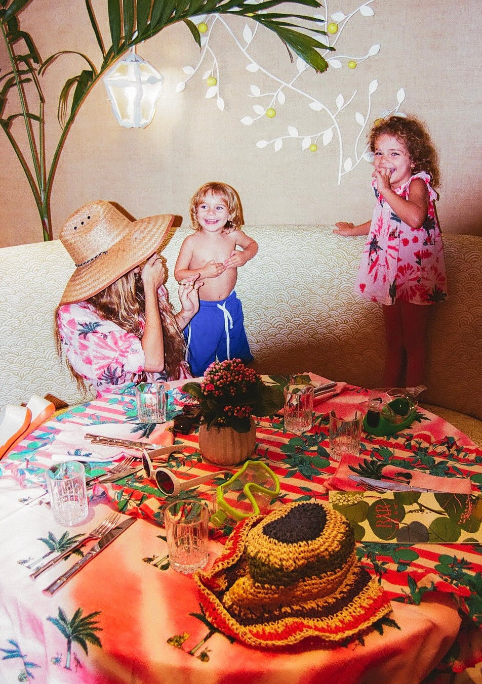 Kids Willa Smocked Mini Dress | Petit Palm Colony Pink Tie Dye