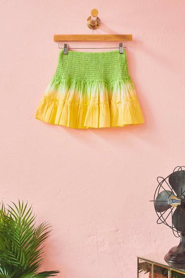 Smocked Micro Mini Skirt | Cotton Poplin Coniglio Palm Beach