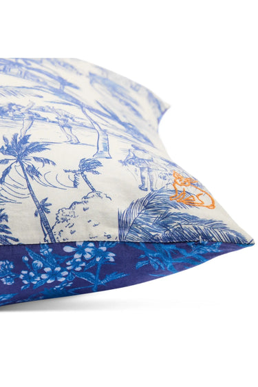 Reversible Throw Pillow | Cotton Percale Coniglio Palm Beach