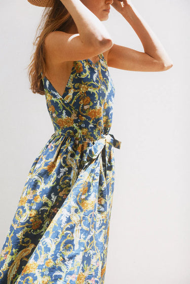 Pinafore Maxi Dress | Silk Dupioni Coniglio Palm Beach