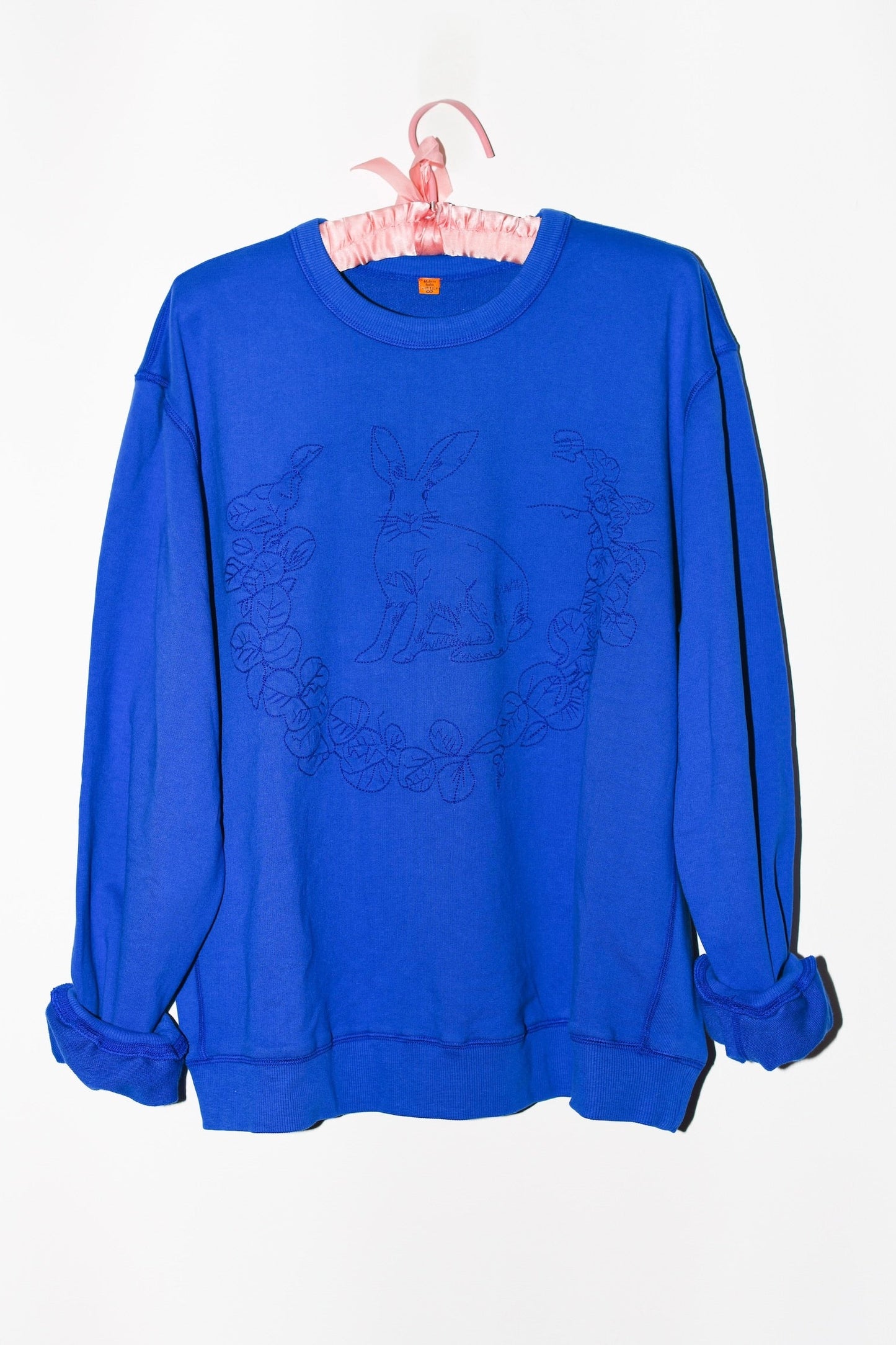 Embroidered Bunny Pullover | Cotton Terry