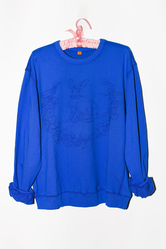 Embroidered Bunny Pullover | Cotton Terry