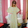 Shirred Half Placket Maxi Dress | Silk CDC Coniglio Palm Beach