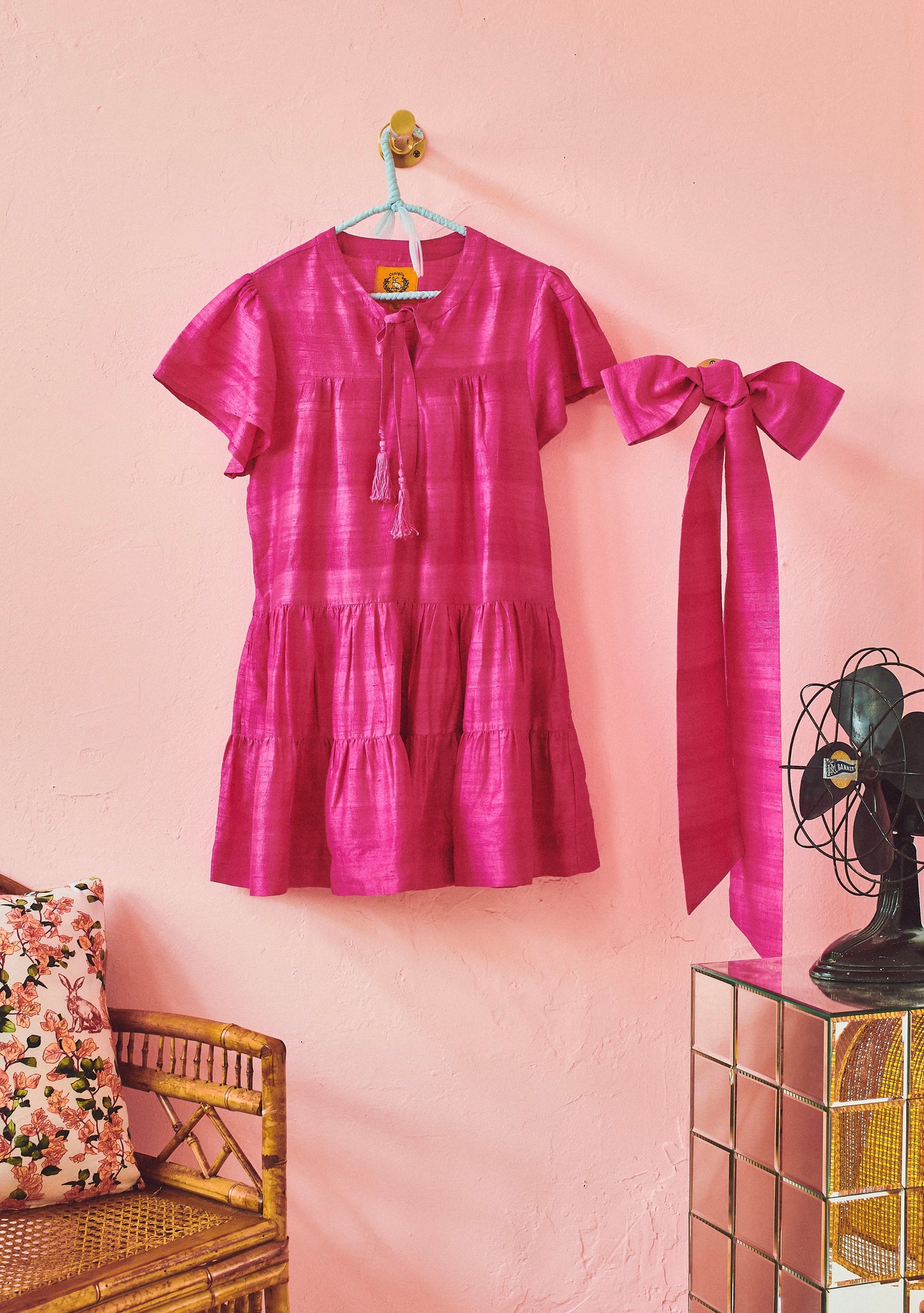 Tiered Mini Dress | Silk Dupioni