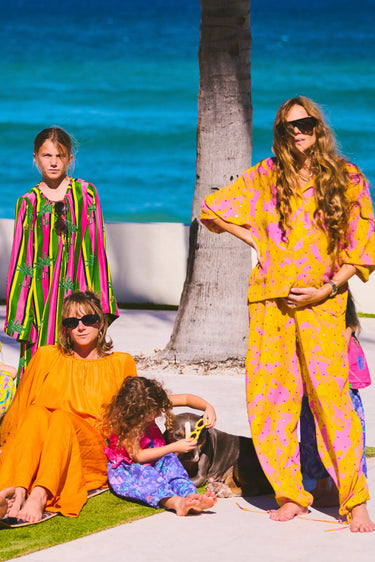 Beach Pant | Silk Crepe de Chine Coniglio Palm Beach