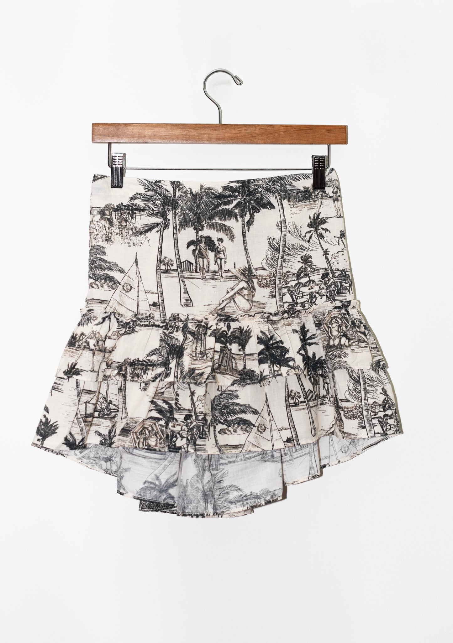 Cinch Back Mini Skirt | Cotton Linen