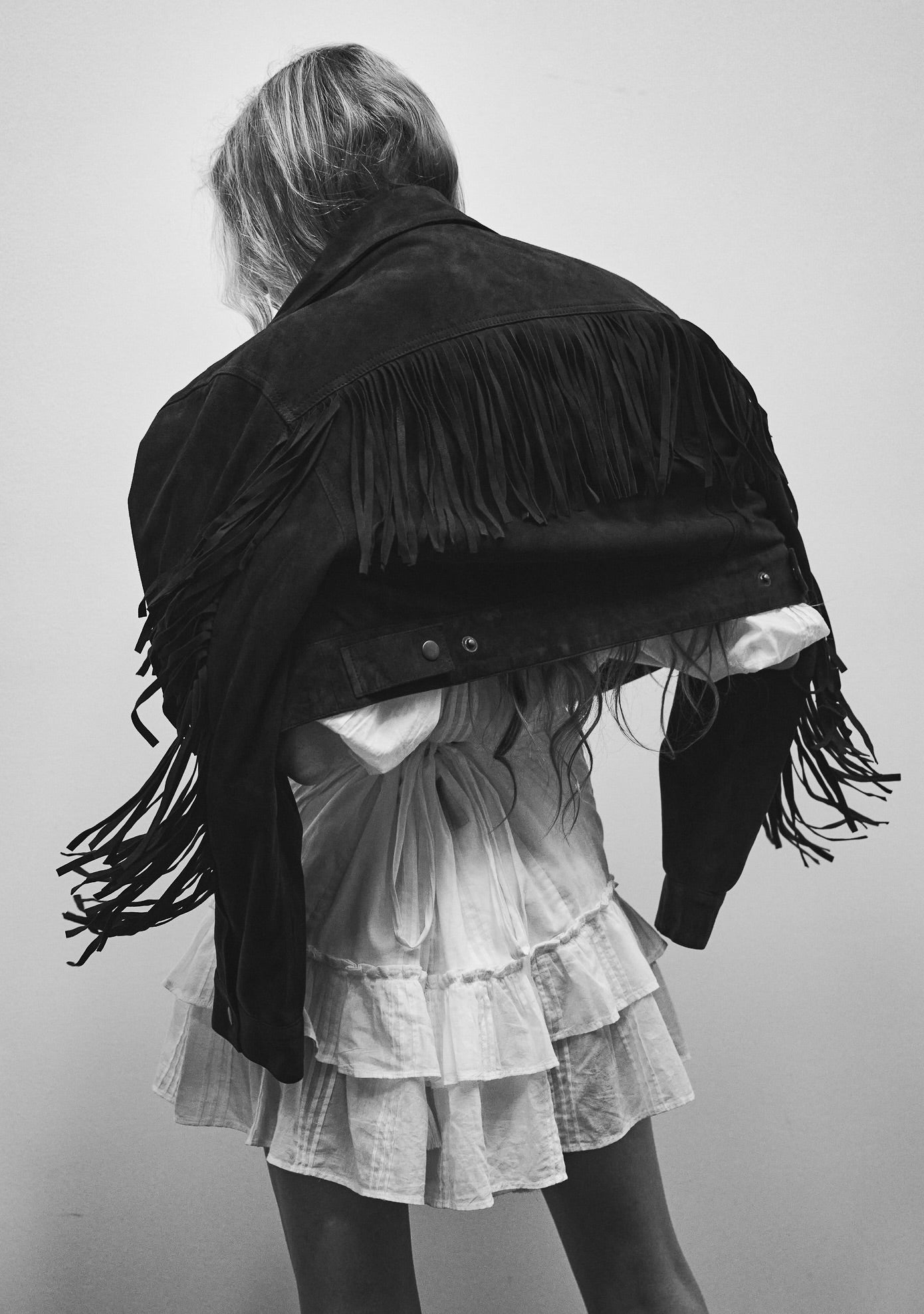Barefoot Fringe Jacket | Suede