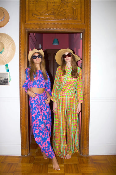 Banyan Pleated Snap Pant | Silk Habotai Coniglio Palm Beach