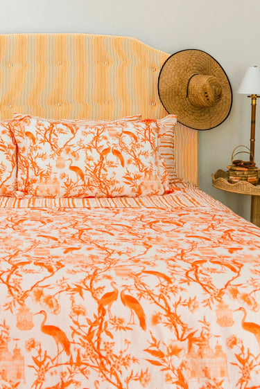 Queen Duvet + Sham Set | Cotton Percale Coniglio Palm Beach