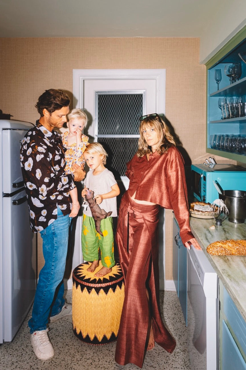 Two Panel Wrap Pant | Silk Dupioni