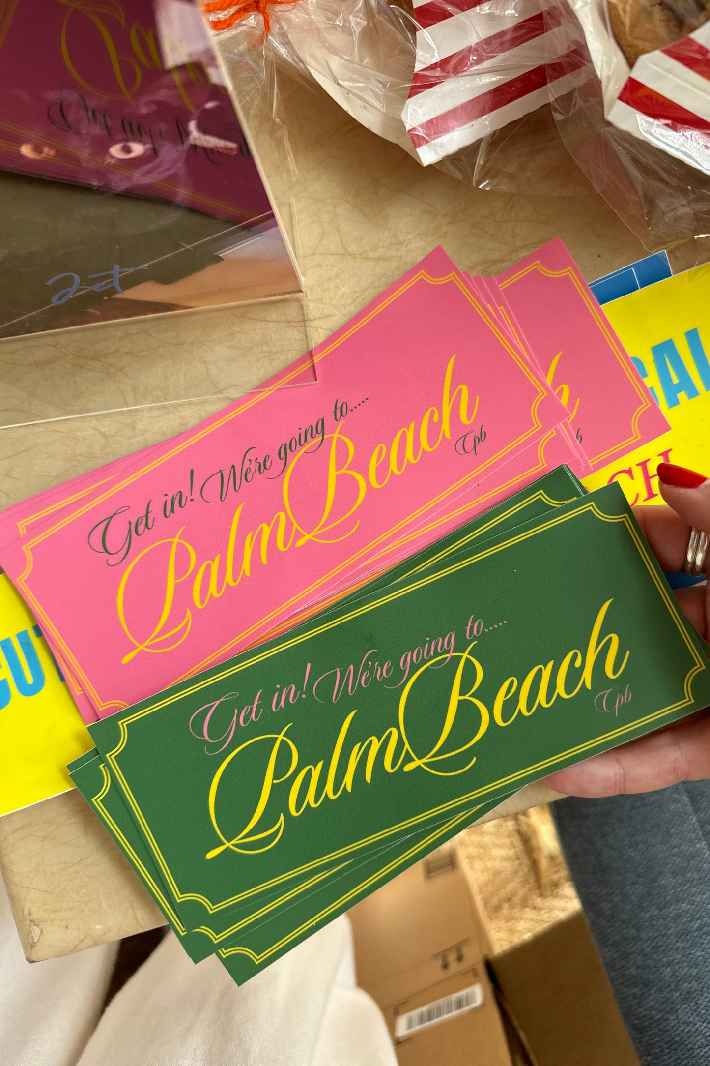 Get in! We're Going to Palm Beach Bumper Sticker