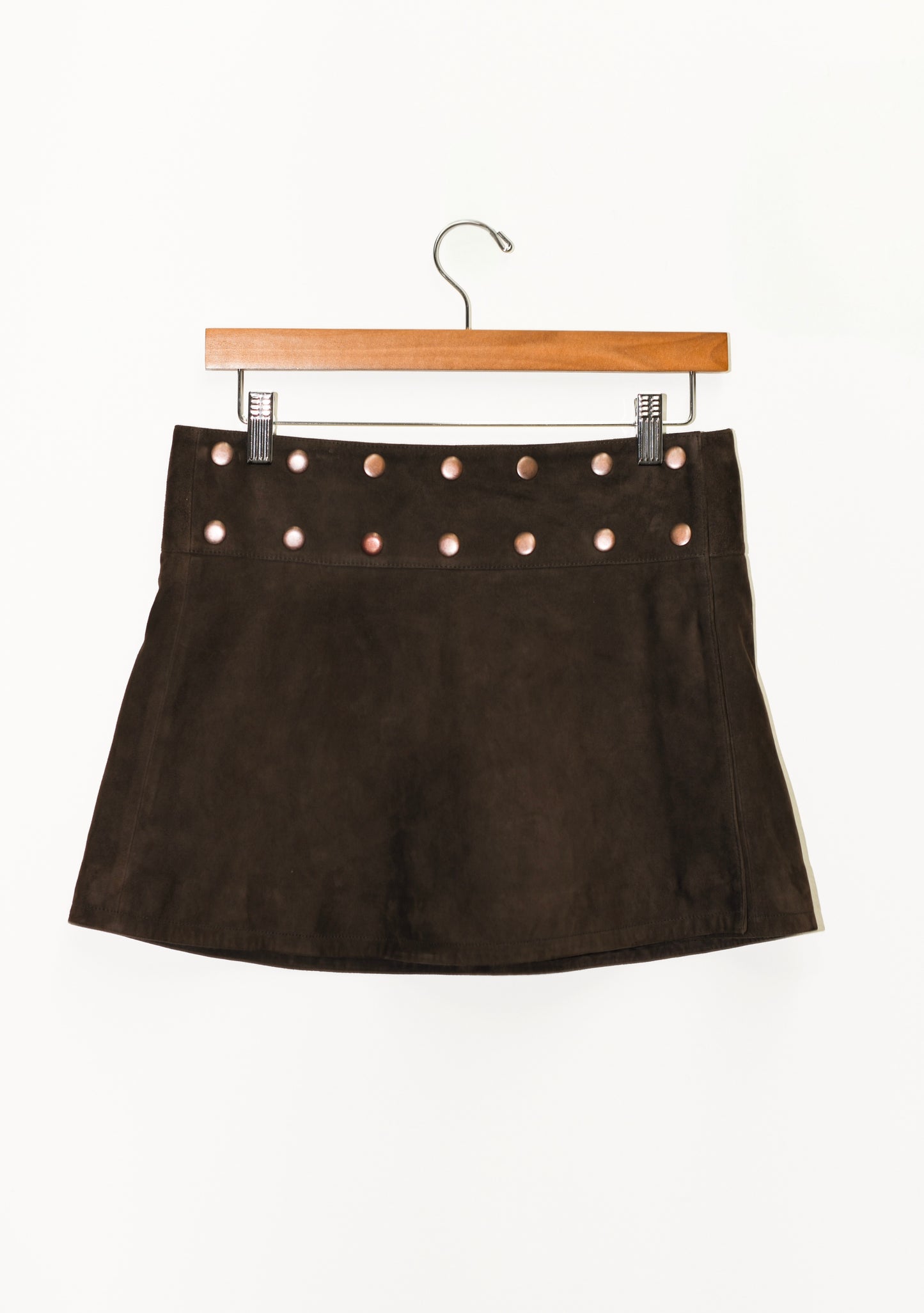 Flagpole Snap Mini Skirt | Suede