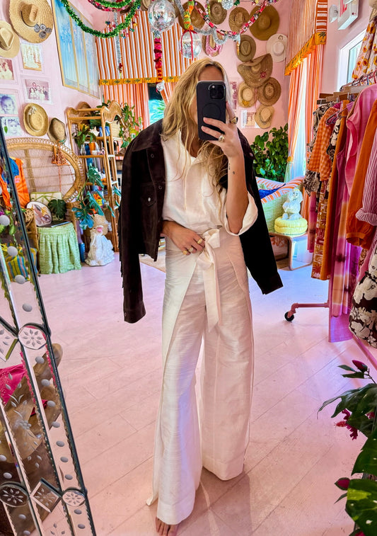 Two Panel Wrap Pant | Silk Dupioni