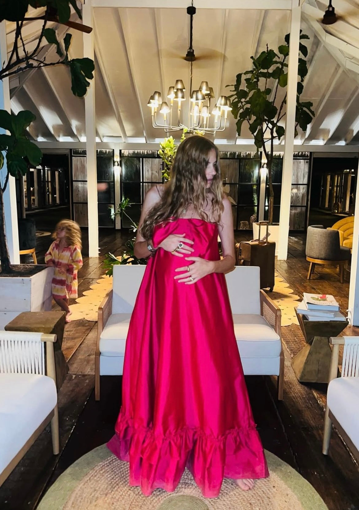 Strapless Spruce Maxi Dress | Taffeta