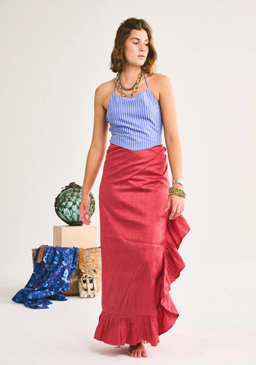 Ruffle Power Pareo™ | Silk Dupioni Coniglio Palm Beach