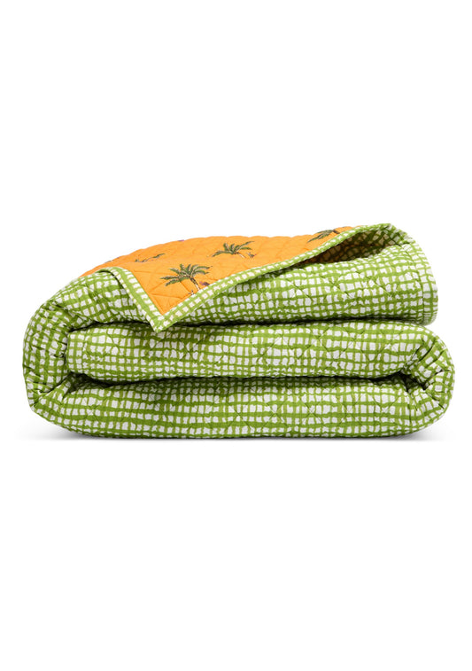 Queen Reversible Quilt | Cotton Percale
