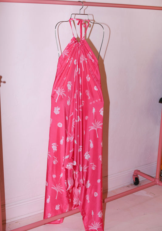 Seaspray Halter Maxi Dress | Silk Habotai