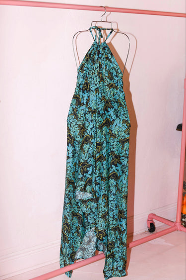 Seaspray Halter Maxi Dress | Silk Habotai Coniglio Palm Beach