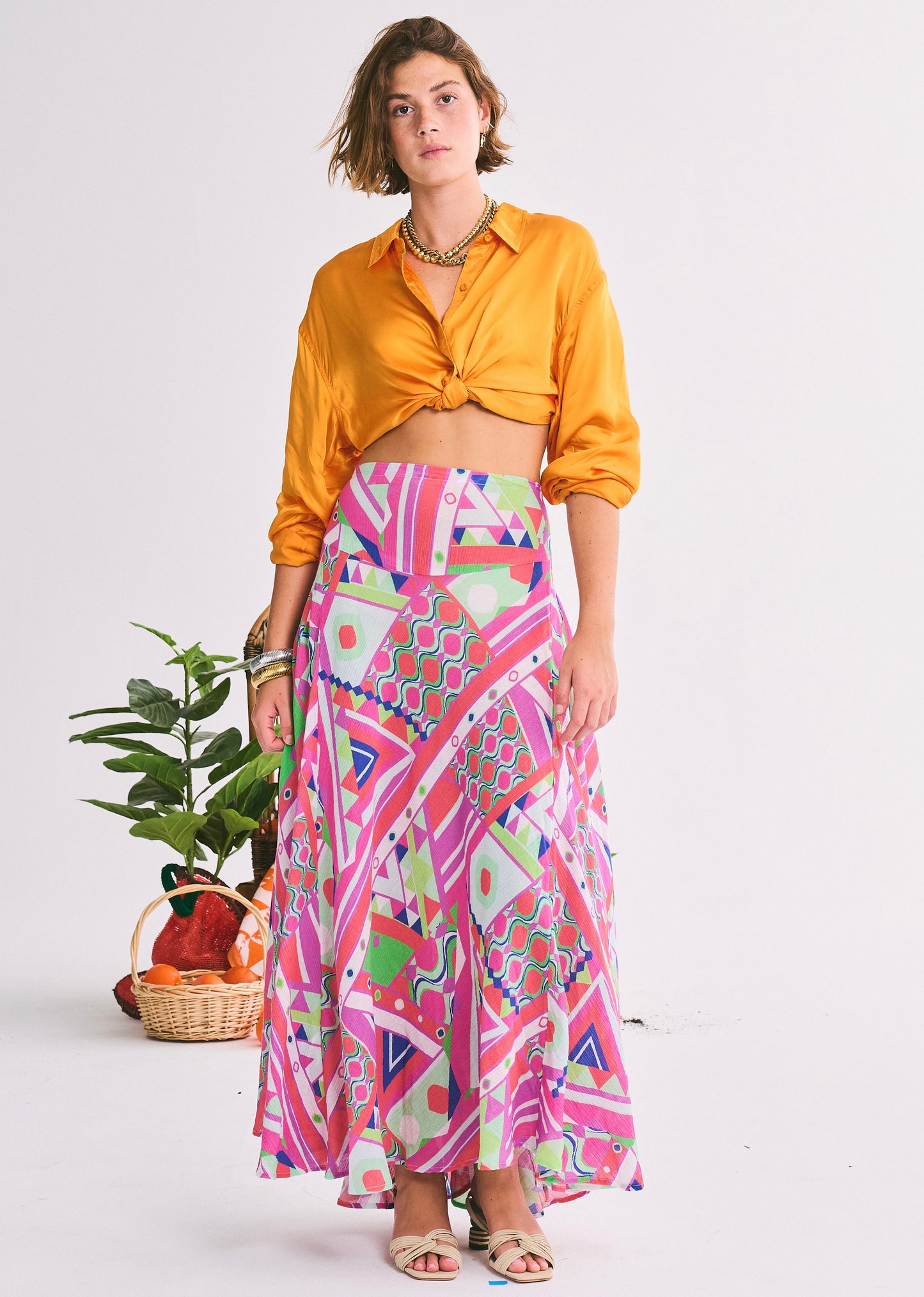 Adjustable Maxi Bustle Skirt | Crinkle Cotton